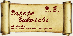 Mateja Bukvički vizit kartica